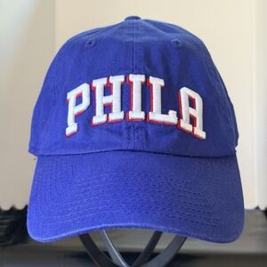 New Era Philadelphia 76ers Blue 9Twenty Adjustable Hat Cap Adult Philly PHL EUC